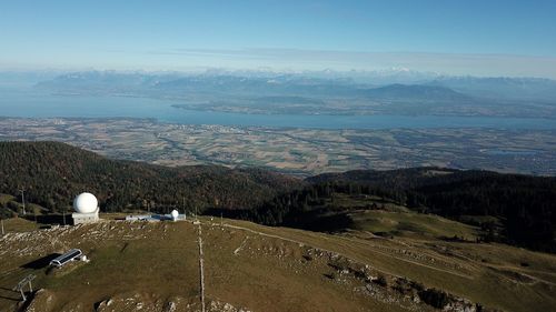 High angle view of landscape against sky