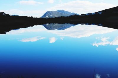 Reflection of clouds in lake