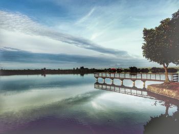 Reflection of built structures in water