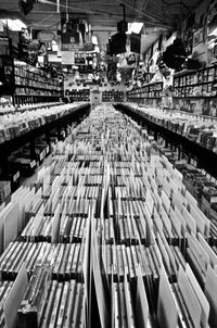 High angle view of shopping carts