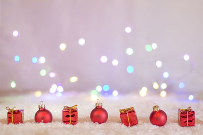 Close-up of illuminated christmas lights