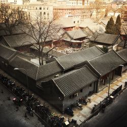 High angle view of residential building