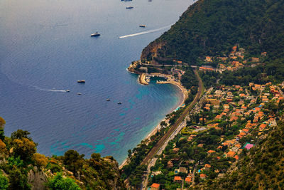 High angle view of beach