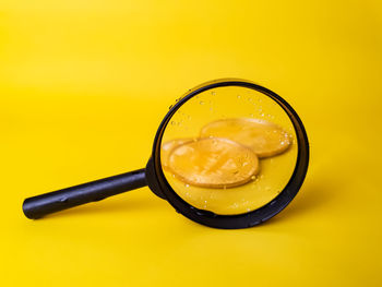 Close-up of drink against black background
