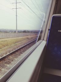 Train passing through windshield