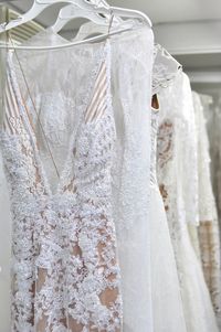 Close-up of wedding dress