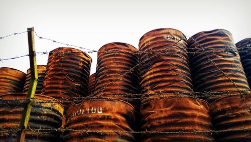 Close-up of stack of objects