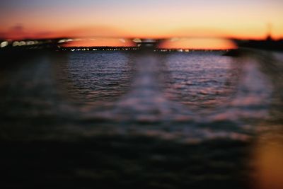 Scenic view of sea against sky at sunset