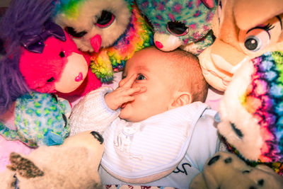 High angle portrait of cute baby