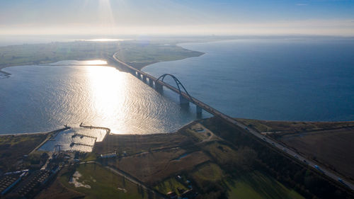 High angle view of sea against sky