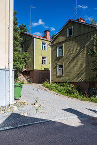 Houses by road at pispala in tampere finland 