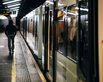 People at railroad station platform