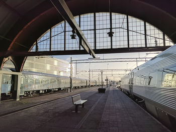 Railroad station against sky