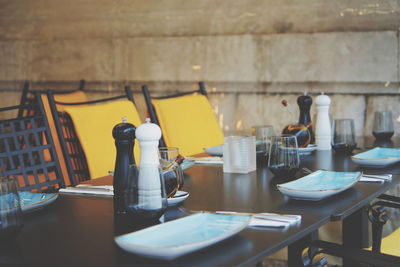 Place setting on table