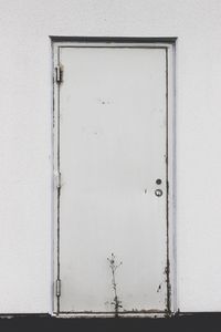 Closed door of building