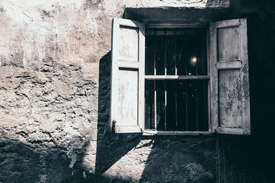 Closed door of old building