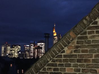 View of illuminated tower at night