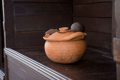 Close-up of pumpkin on table