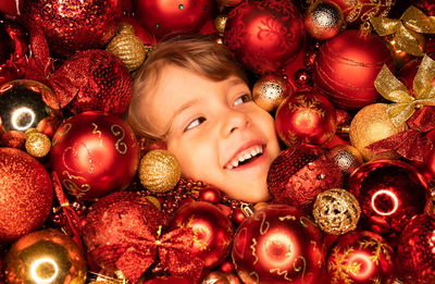 Full frame shot of christmas decorations