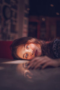 Portrait of a woman lying down