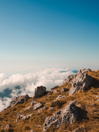 Scenic view of mountain against sky