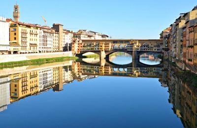 Reflection of buildings in water