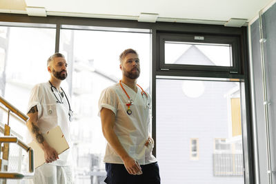 Doctors at hospital corridor