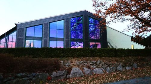 Low angle view of building against clear sky