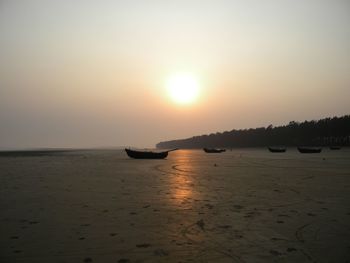 Scenic view of sunset over sea