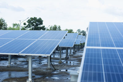 Solar panels against sky