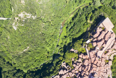 Aerial view of the medieval town of sorano in the province of grosseto on the hills 