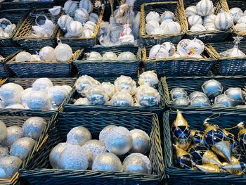 High angle view of vegetables for sale in market