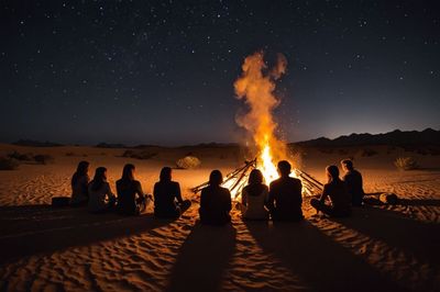 Group of people at night