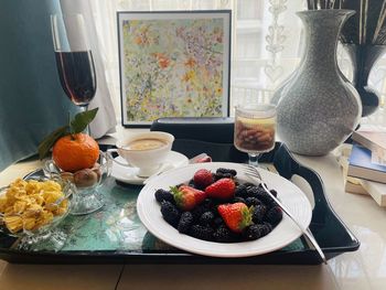 Close-up of food on table