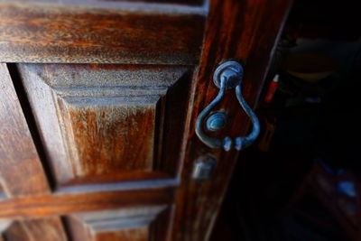Close-up of wooden door