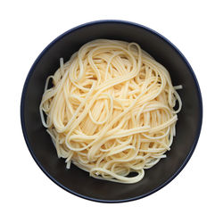 High angle view of noodles in bowl
