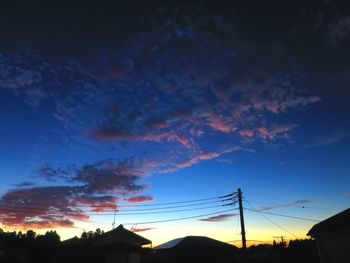 Low angle view of silhouette buildings against sky during sunset