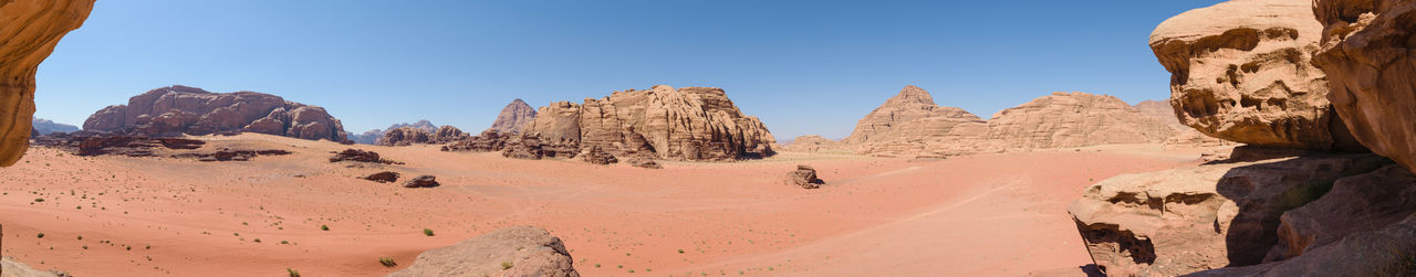 Panoramic view of desert against sky