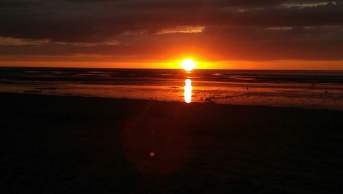 Scenic view of sea at sunset