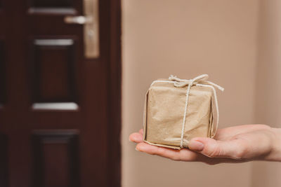 Close-up of person hand holding paper