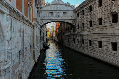 Canal amidst buildings