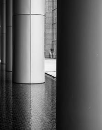 Reflection of building on window