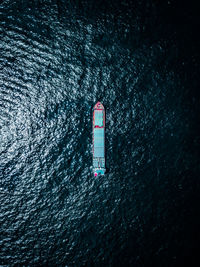 High angle view of boat in sea