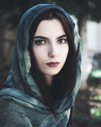 Close-up portrait of beautiful young woman