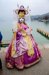 Portrait of woman wearing traditional clothing