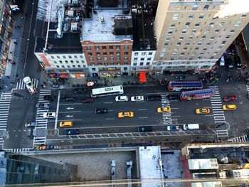 High angle view of road in city