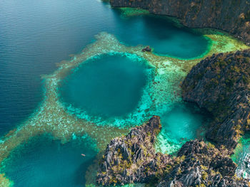 High angle view of sea