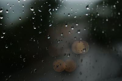 Full frame shot of wet glass window