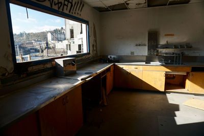 Interior of abandoned building