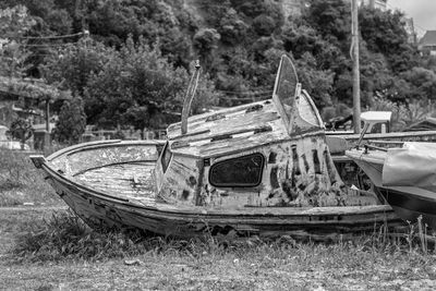 Old boat in river